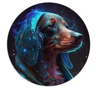 Puzzles pour Adultes 1000 Jouets de Puzzle Chien Teckel Rond Puzzle Cadeau Planche recyclée Premium 26,5x26,5 Pouces