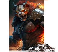 Puzzles pour Adultes 1000 Jouets Puzzle Tigre de feu Guerriers barbares Bois Puzzle décor à la Maison 50x75 cm