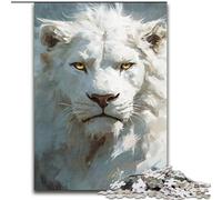 Puzzles pour Adultes 1000 Lions Blancs, Jeu Familial Anti-Stress, défi Difficile, renforce l'amour Entre Couples (Taille 26x38cm)