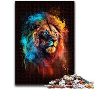 Puzzles pour Adultes 1000 Lions Néon Un défi à compléter, mais Amusant et Humoristique, des Cadeaux d'anniversaire et des Cadeaux Uniques 50x75cm