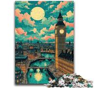 Puzzles pour Adultes 1000 Londres la Nuit Convient aux 14 Ans et Plus Jeux familiaux Offrez des Cadeaux pour Toute la Famille 26x38cm