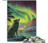 Puzzles pour Adultes 1000 Loup sous l'aurore Puzzle Parfait pour s'amuser en Famille à Noël, Thanksgiving, Anniversaires et Pâques (Taille 26x38cm)