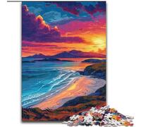 Puzzles pour Adultes 1000 Magnifiques couchers de Soleil au Bord de la mer Puzzles Difficiles pour Adultes 38x26cm Décoration d'intérieur Jeu de réflexion pour Adolescents et Interaction familiale