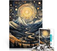 Puzzles pour Adultes 1000 Merveilleuse Nuit Fait de Bois，Convient aux Personnes âgées de 14 Ans et Plus Jeu Pratique Améliorer l'amour Entre Les Couples。Taille：50x75cm/19.6x29.5pouce