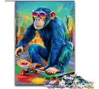 Puzzles pour Adultes 1000 Monkey Skateboard, adaptés aux Personnes de 14 Ans et Plus, Jeux éducatifs, Cadeaux du Père Noël Secret (Taille 26x38cm)