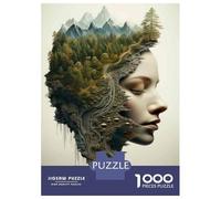 Puzzles pour Adultes 1000 Nature's Harmony Forests and Mountains in Profile Puzzle pour Adolescents, mais Amusant Et Humoristique. Liste De Souhaits avec Le Père Noël. Cadeaux d'anniversaire Et De No