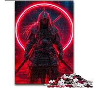 Puzzles pour Adultes 1000 Ninjas Japonais néon, à partir de 14 Ans, décoration d'intérieur, à Offrir en Cadeau à Toute la Famille (Taille 50x75cm)