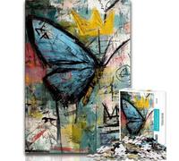 Puzzles pour Adultes 1000 Papillons Style Basquiat, Aidez Le Cerveau à exercer des Jouets addictifs pour cultiver la Patience, décoration Parfaite (38x26cm)