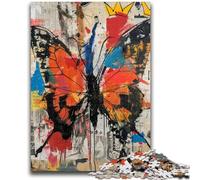 Puzzles pour Adultes 1000 Papillons Style Basquiat, Anti-Stress, défi Difficile, Cadeaux du Père Noël Secret pour Les 14 Ans et Plus 26x38cm