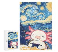 Puzzles pour Adultes 1000 PCS Axolotl Gaming Starry Night Puzzle pour Adultes, Jeu De Réflexion, Décoration Murale, Cadeau d'anniversaire, Cadeaux, 1000 PCS