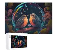 Puzzles pour Adultes 1000 PCS Bubble of Birds in Fantasy Forest Puzzles pour Adolescents, Jeux De Réflexion, Décoration Murale, Cadeaux De Noël Et d'anniversaire 1000 PCS
