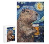 Puzzles pour Adultes 1000 PCS Capybara Drinking Beer Puzzles pour Adolescents, Jouets, Décoration Murale, Motifs À Assembler, Cadeaux pour Les Amis Et La Famille 1000 PCS