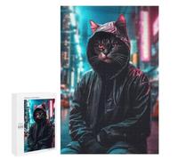 Puzzles pour Adultes 1000 PCS Cat Asian City Night Puzzles pour Adolescents, Jouets, Décoration Murale, Motifs À Assembler, Cadeaux pour Les Amis Et La Famille 1000 PCS