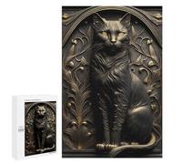 Puzzles pour Adultes 1000 PCS Cat Gold Relief Deco Puzzle pour Adultes Jeu Manuel Décoration Murale Activités Amusantes À La Maison 1000 PCS