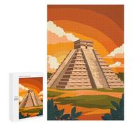 Puzzles pour Adultes 1000 PCS Chichen Itza Pyramid Jeu De Puzzle Familial Amusant Et Humoristique, Cadeau d'anniversaire, 1000 PCS