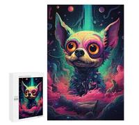 Puzzles pour Adultes 1000 PCS Colorful Fantasy Dog Artwork Puzzle pour Adolescents Assemblage De Motifs Interaction Parent-Enfant Jeu Au Design Attrayant 1000 PCS