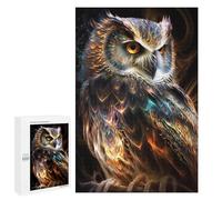 Puzzles pour Adultes 1000 PCS Colorful Glowing Owl Artwork Puzzles pour Adolescents, Jeux De Réflexion, Décoration Murale, Cadeaux De Noël Et d'anniversaire 1000 PCS