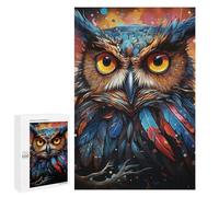 Puzzles pour Adultes 1000 PCS Colorful Mystical Owl Artwork -1 Puzzles pour Adolescents, Jeux De Réflexion, Décoration Murale, Cadeaux De Noël Et d'anniversaire 1000 PCS