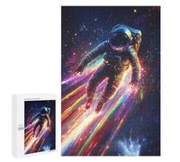 Puzzles pour Adultes 1000 PCS Cosmic Astronaut Rainbow Trail Puzzle pour Adolescents Assemblage De Motifs Interaction Parent-Enfant Jeu Au Design Attrayant 1000 PCS