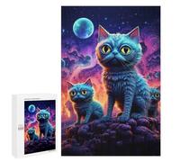 Puzzles pour Adultes 1000 PCS Cosmic Cats in Space Puzzles pour Adolescents, Jeux De Réflexion, Décoration Murale, Cadeaux De Noël Et d'anniversaire 1000 PCS