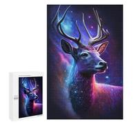Puzzles pour Adultes 1000 PCS Cosmic Deer Portrait Puzzles pour Adolescents - Anti-Stress - Défi Éducatif - Cadeaux De Noël Et d'anniversaire 1000 PCS