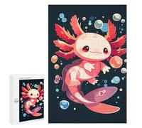 Puzzles pour Adultes 1000 PCS Cute Axolotl with Bubbles Puzzle pour Adultes Jeu Manuel Décoration Murale Activités Amusantes À La Maison 1000 PCS