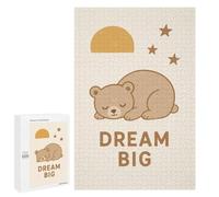 Puzzles pour Adultes 1000 PCS Dream Big Sleeping Bear Nursery Puzzles pour Adultes Jeux Relaxants Cadeaux pour Femmes Jeux Stimulants Cadeaux 1000 PCS