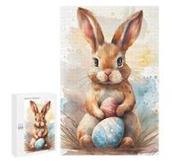 Puzzles pour Adultes 1000 PCS Easter Bunny with Colorful Eggs Puzzle pour Adultes - Jeux Relaxants - Difficulté : Difficile - Cadeaux pour Les Amis Et La Famille 1000 PCS