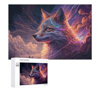 Puzzles pour Adultes 1000 PCS Electric Wolf Fantasy Artwork Puzzle pour Adultes Jeux Relaxants Cadeau d'anniversaire pour Les Amateurs De Jeux 1000 PCS