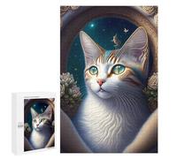 Puzzles pour Adultes 1000 PCS Enchanted Celestial Cat Art Print Puzzles pour Adultes Analyse Et Logique Entraînez Votre Cerveau Et Vos Mains Jeu Intellectuel