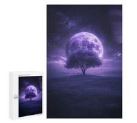 Puzzles pour Adultes 1000 PCS Enchanted Night Sky with Giant Moon Puzzles pour Adolescents - Anti-Stress - Défi Éducatif - Cadeaux De Noël Et d'anniversaire 1000 PCS