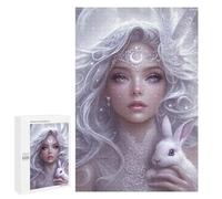 Puzzles pour Adultes 1000 PCS Enchanted White Fantasy Bunny Puzzles pour Adolescents - Anti-Stress - Défi Éducatif - Cadeaux De Noël Et d'anniversaire 1000 PCS