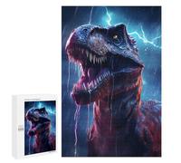 Puzzles pour Adultes 1000 PCS Epic Lightning T Rex Puzzle pour Adultes Jeux Relaxants Cadeau d'anniversaire pour Les Amateurs De Jeux 1000 PCS