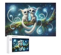 Puzzles pour Adultes 1000 PCS Fantasy Cats in Mystic Forest Puzzles pour Adolescents, Jeux De Réflexion, Décoration Murale, Cadeaux De Noël Et d'anniversaire 1000 PCS