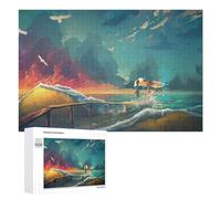 Puzzles pour Adultes 1000 PCS Fantasy Ocean Wave Bridge Scene Puzzles pour Adultes : des Jeux Amusants Et des Cadeaux Originaux Et Humoristiques pour Vos Proches 1000 PCS