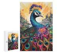 Puzzles pour Adultes 1000 PCS Fantasy Peacock Cityscape Puzzles pour Adolescents, Jeux De Réflexion, Décoration Murale, Cadeaux De Noël Et d'anniversaire 1000 PCS