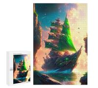 Puzzles pour Adultes 1000 PCS Fantasy Ship in Mystic Light Puzzles pour Adolescents, Jeux De Réflexion, Décoration Murale, Cadeaux De Noël Et d'anniversaire 1000 PCS