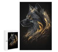 Puzzles pour Adultes 1000 PCS Fox Black Gold Dark BG Puzzles pour Adultes Analyse Et Logique Entraînez Votre Cerveau Et Vos Mains Jeu Intellectuel