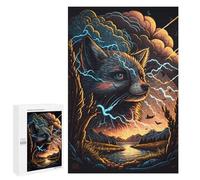 Puzzles pour Adultes 1000 PCS Fox Spirit Lightning Storm -1 Puzzle pour Adolescents Assemblage De Motifs Interaction Parent-Enfant Jeu Au Design Attrayant 1000 PCS