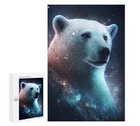 Puzzles pour Adultes 1000 PCS Galactic Polar Bear Portrait Puzzle pour Adultes Jeu Manuel Décoration Murale Activités Amusantes À La Maison 1000 PCS