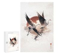 Puzzles pour Adultes 1000 PCS Japanese Red Crowned Crane Puzzles pour Adolescents, Jouets, Décoration Murale, Motifs À Assembler, Cadeaux pour Les Amis Et La Famille 1000 PCS