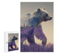 Puzzles pour Adultes 1000 PCS Lavender Field with Bear Puzzle pour Adolescents Assemblage De Motifs Interaction Parent-Enfant Jeu Au Design Attrayant 1000 PCS