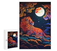 Puzzles pour Adultes 1000 PCS Leon Neon Light Puzzle pour Adultes, Jeu De Réflexion, Décoration Murale, Cadeau d'anniversaire, Cadeaux, 1000 PCS