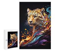 Puzzles pour Adultes 1000 PCS Leopard in Abstract Art Puzzles pour Adultes Jeux Relaxants Améliorent La Mémoire Cadeaux d'anniversaire Et De Noël Uniques 1000 PCS