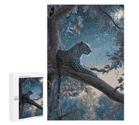 Puzzles pour Adultes 1000 PCS Leopard in Moonlit Tree Puzzles pour Adolescents - Anti-Stress - Défi Éducatif - Cadeaux De Noël Et d'anniversaire 1000 PCS