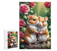 Puzzles pour Adultes 1000 PCS Love in Bloom Hamster Romance Puzzles pour Adolescents, Jeux De Réflexion, Décoration Murale, Cadeaux De Noël Et d'anniversaire 1000 PCS