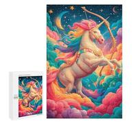 Puzzles pour Adultes 1000 PCS Magical Unicorn with Bow in Clouds Puzzle pour Adolescents Assemblage De Motifs Interaction Parent-Enfant Jeu Au Design Attrayant 1000 PCS