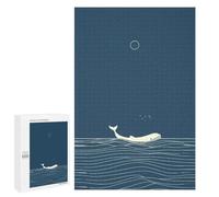 Puzzles pour Adultes 1000 PCS Minimalistic Luna Whale Puzzle pour Adultes - Jeux Relaxants - Difficulté : Difficile - Cadeaux pour Les Amis Et La Famille 1000 PCS
