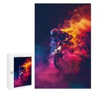 Puzzles pour Adultes 1000 PCS Motorcycle Rider in Action Puzzle pour Adolescents Assemblage De Motifs Interaction Parent-Enfant Jeu Au Design Attrayant 1000 PCS