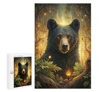 Puzzles pour Adultes 1000 PCS Mystical Bear in Enchanted Forest Puzzle pour Adultes, Jeu De Réflexion, Décoration Murale, Cadeau d'anniversaire, Cadeaux, 1000 PCS